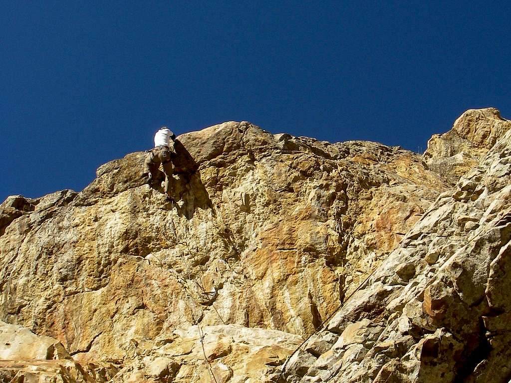 A climber near Choir Boy