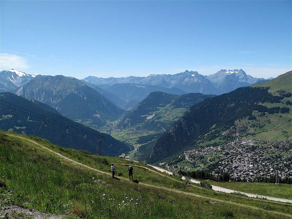 View to Verbier and the Dents du Midi from Ruinettes