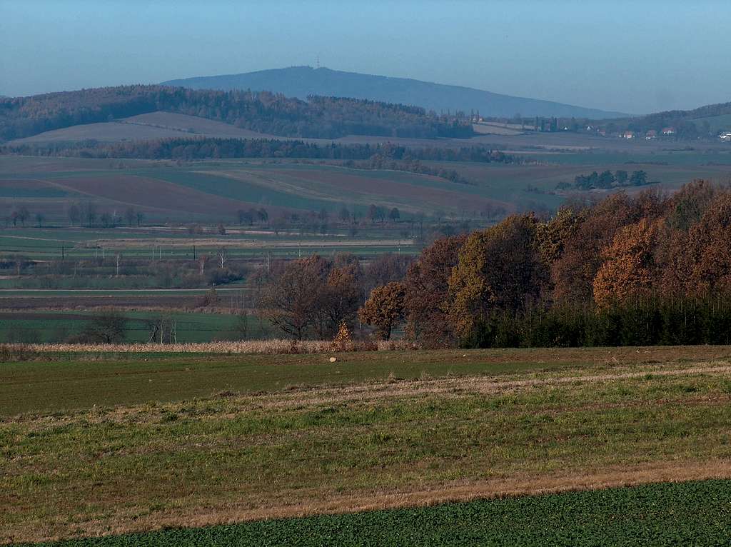 Mount Ślęża from the Strzelin hills