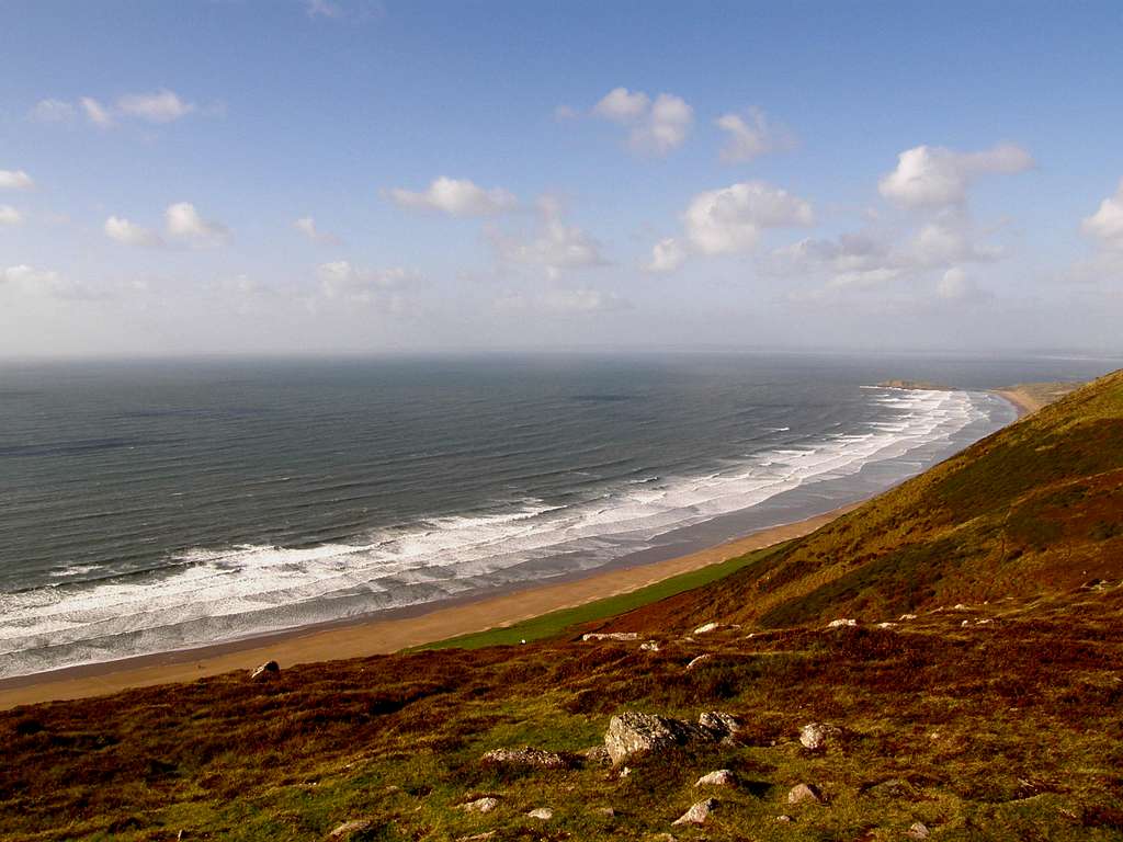 Rhossili Bay sands from The Beacon