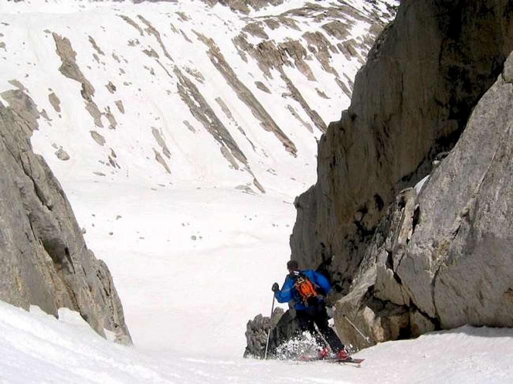 Skiing the North Couloir on...