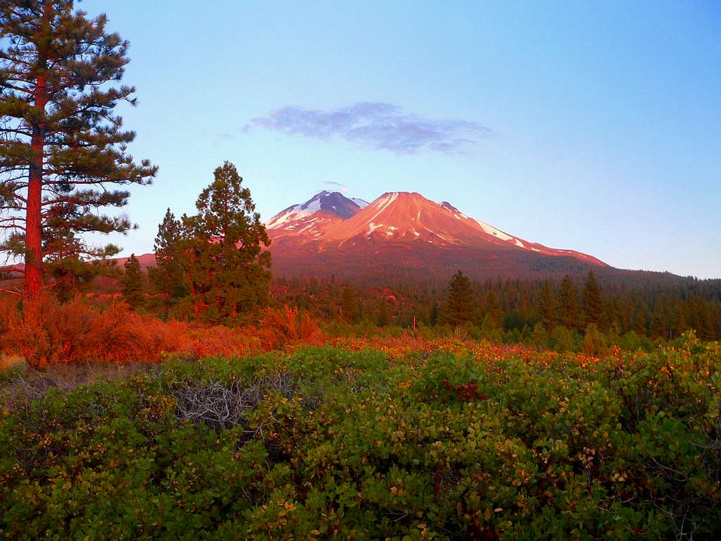 Sunset on Mt. Shasta from the north