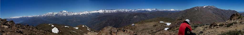 The panorama of the Andes from Cerro Provincia