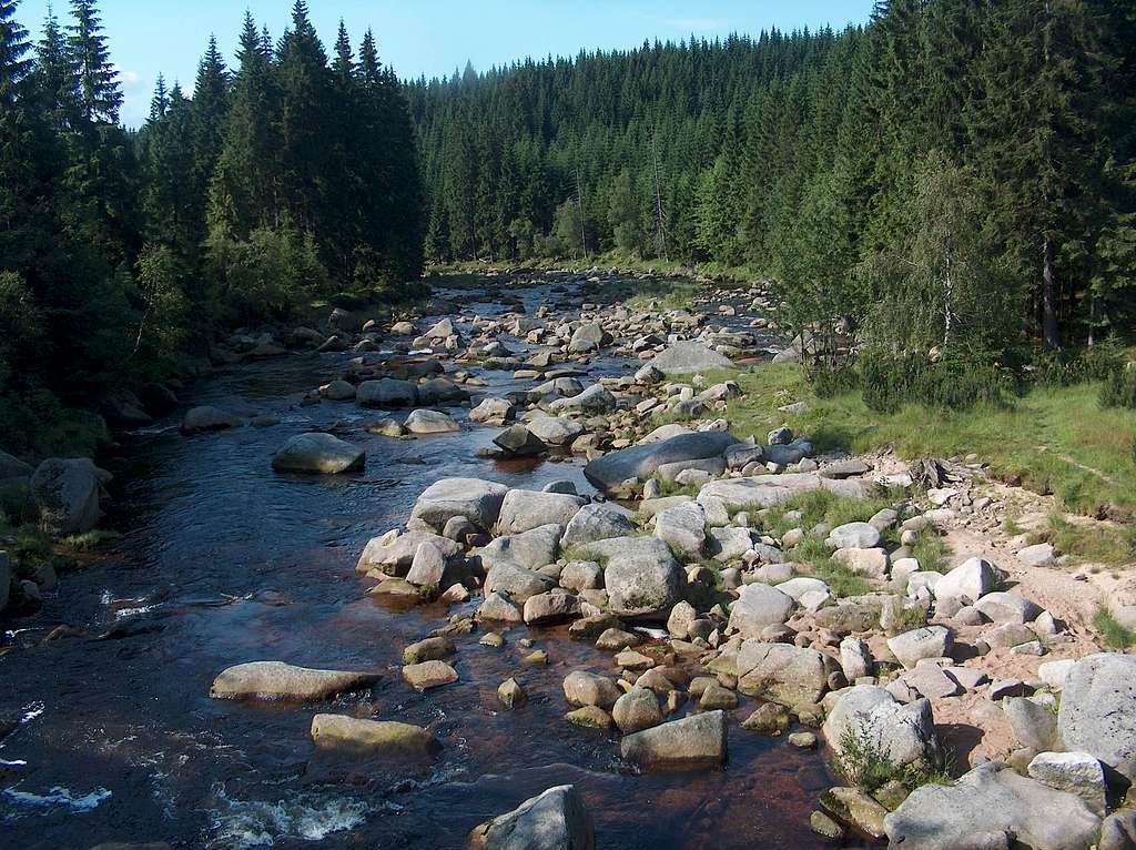 The Izera river at the border