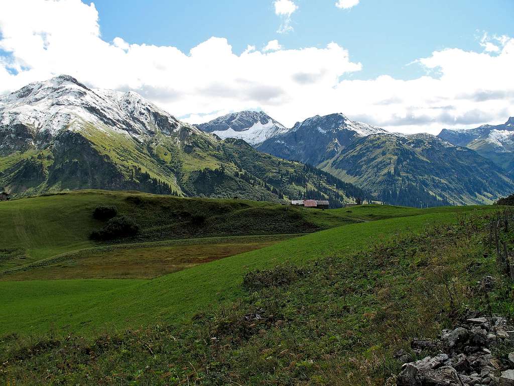 The meadow of the Walser hamlet of Bürstegg