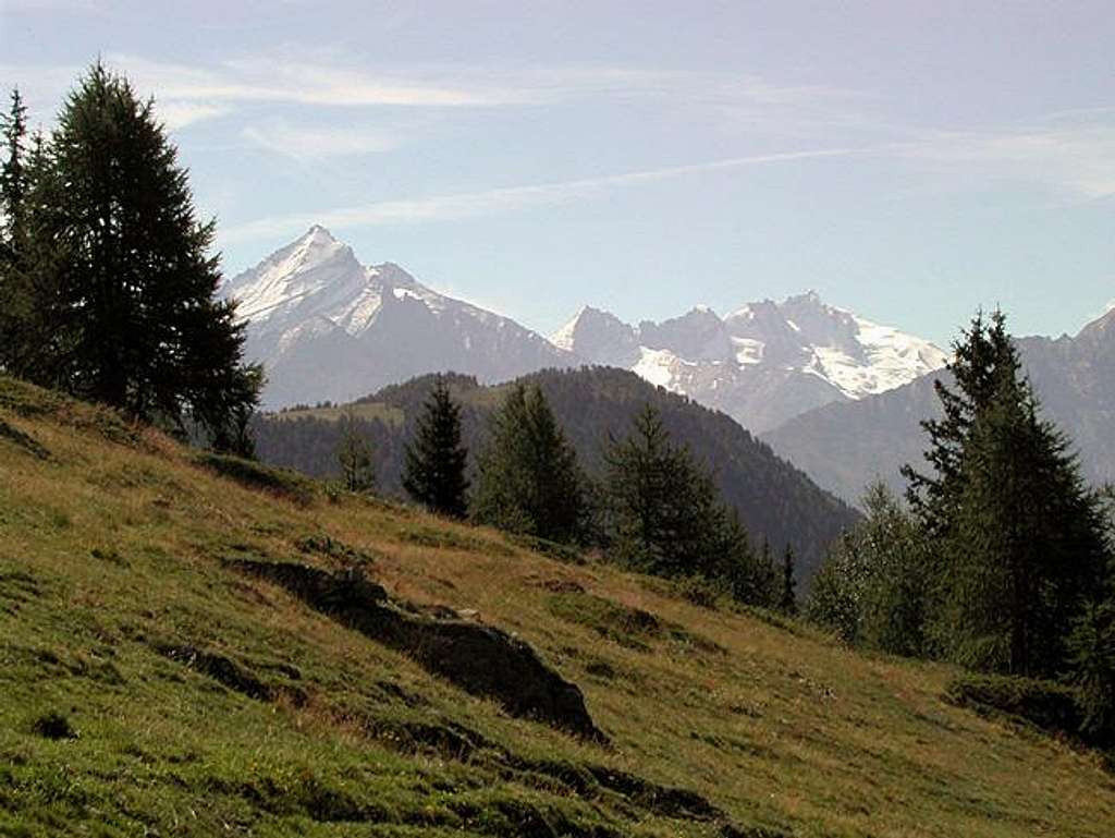 Court de Bar and Gran Paradiso range from the route to Colle Fetita