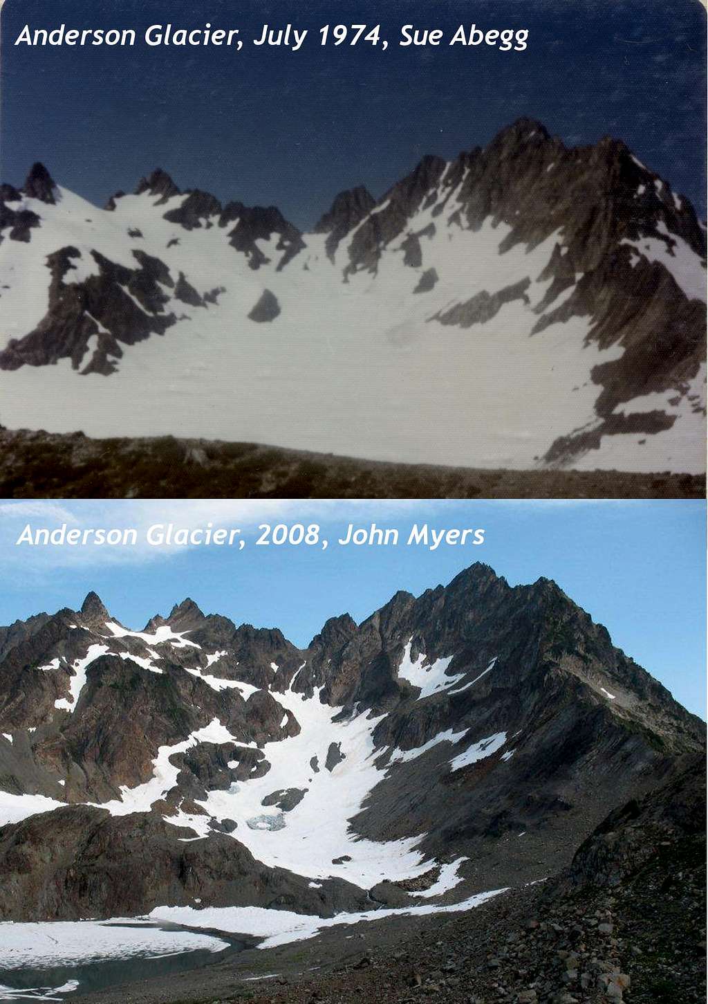 Shrinking Anderson Glacier in the Olympic Mnts
