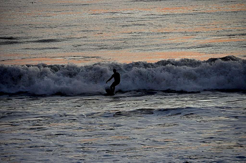 Late afternoon surfing