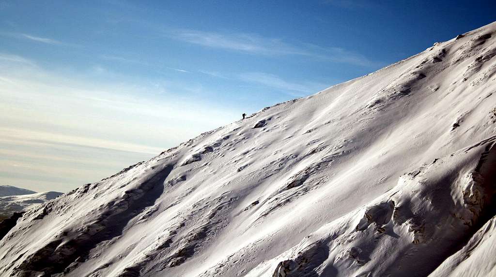 Lone climber Halls Fell Ridge
