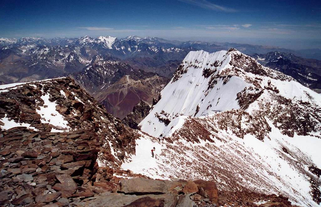 Aconcagua south summit from the north summit, 1 february 2002 