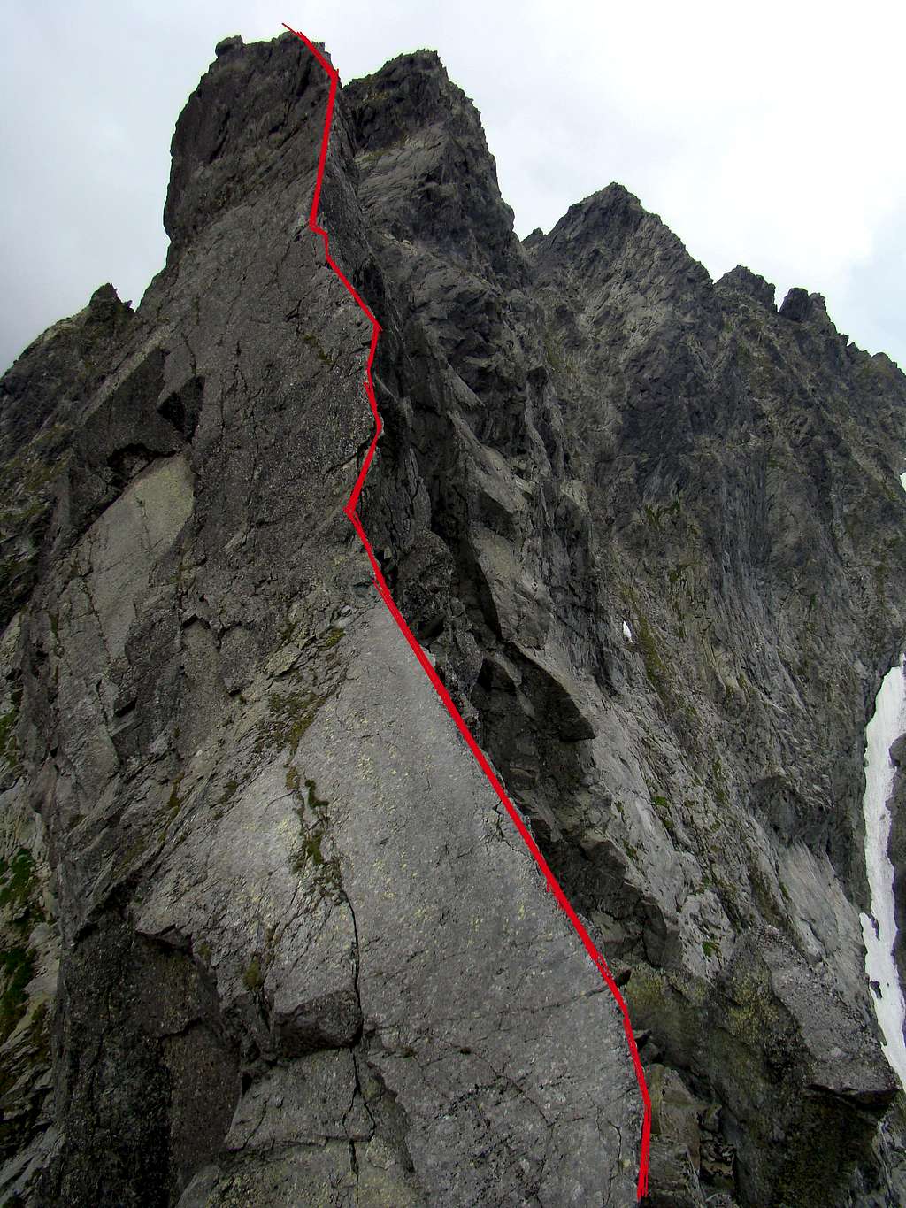 East ridge - red line