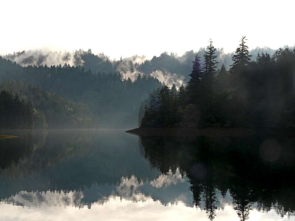 Misty Alpine Lake