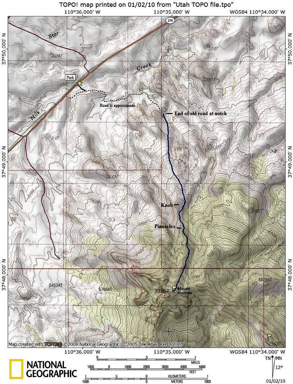 North Ridge Route Map
