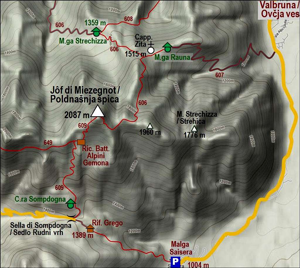 Jof di Miezegnot map