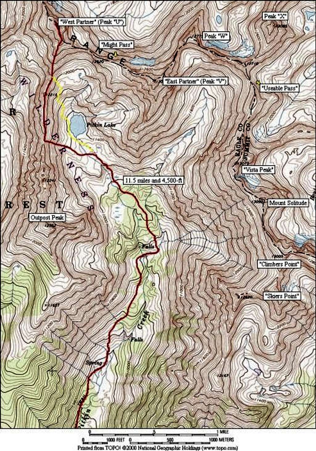 Red-South Ridge Route....