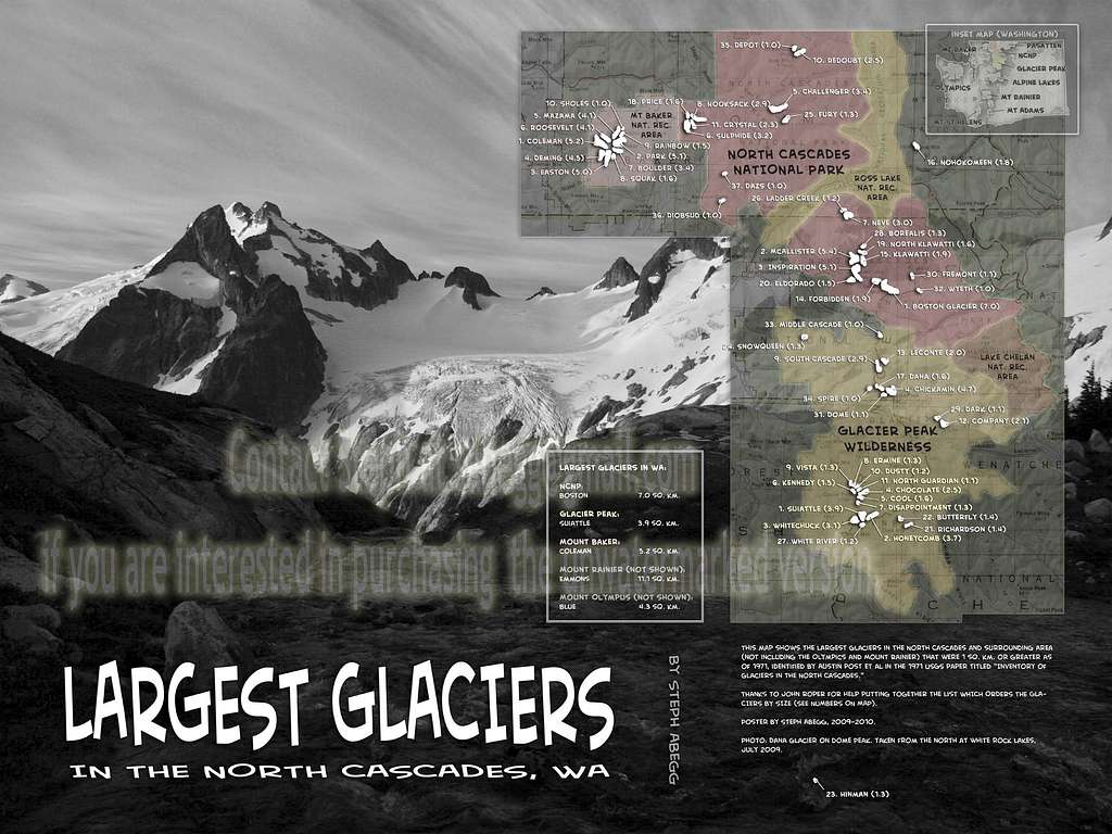 Largest Glaciers in the North Cascades