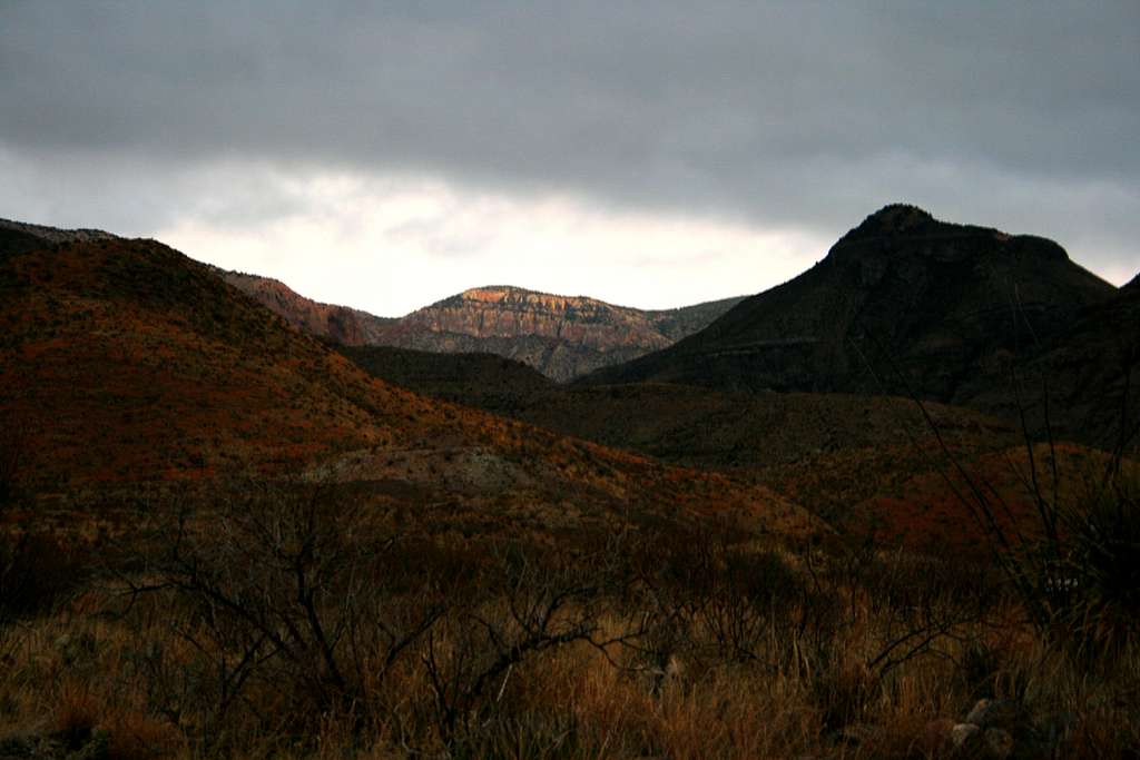 Alpenglow on the Chisos Mountains