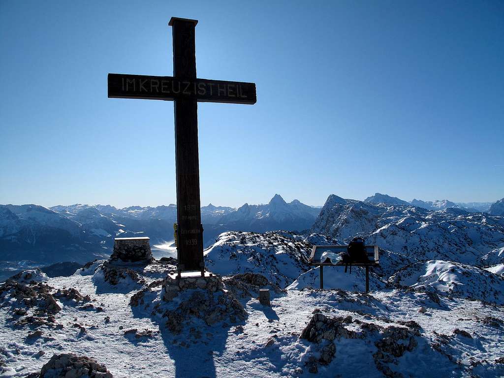 The summit cross on the Salzburger Hochthron