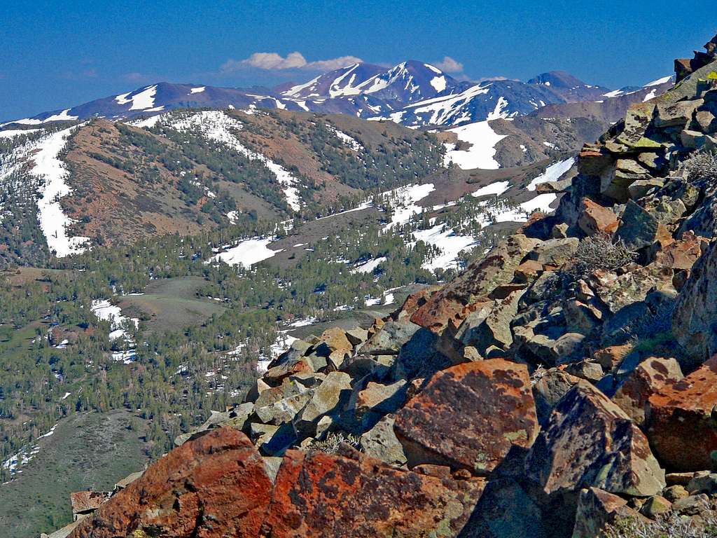 Dunderberg Peak, 12,374' from Mount Emma northeast slope