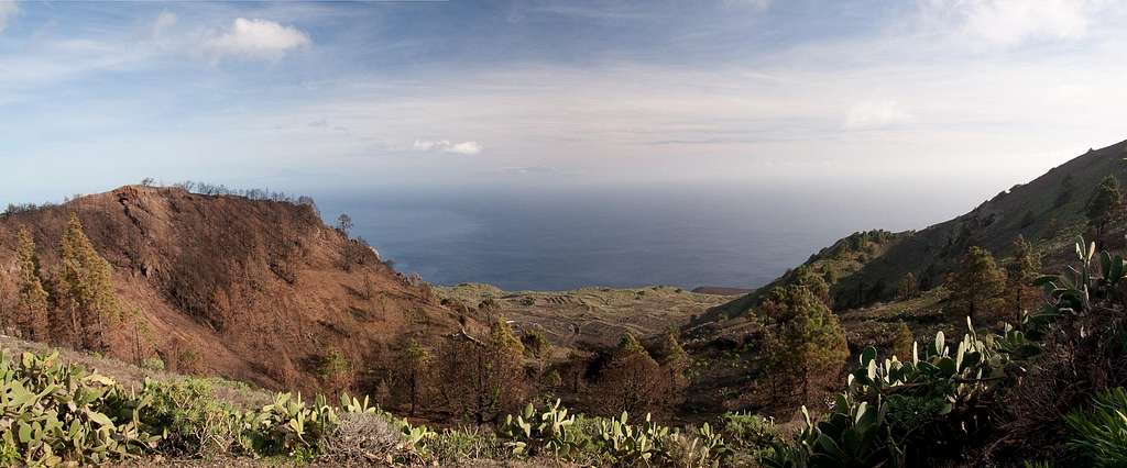 Looking back to the south coast of La Palma