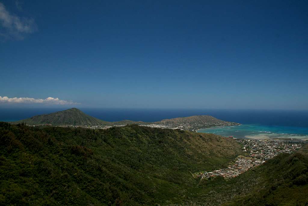 View of the Southeast Point of Oahu from the Ko'olau Mountains