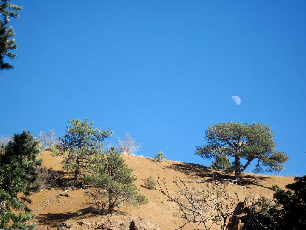 Red Mountain and Moon