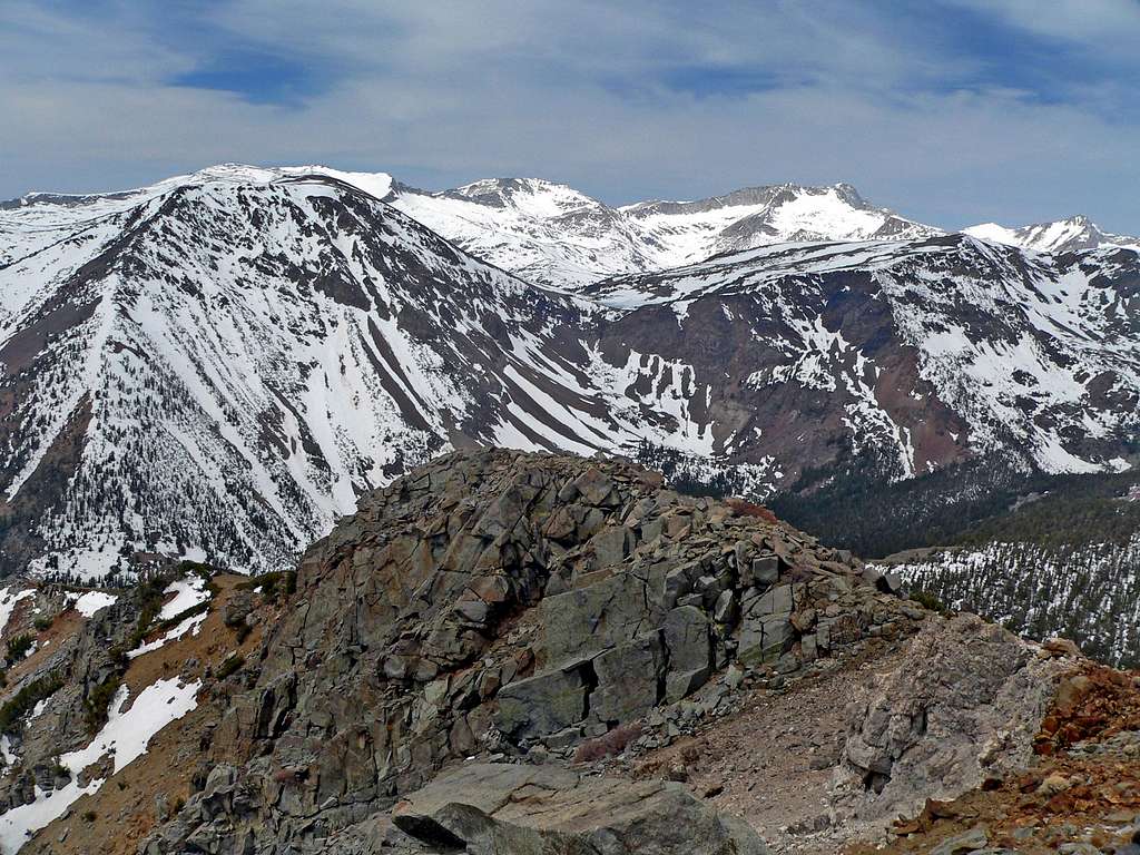 Tioga Peak and Sierra crest from Canyon Peak