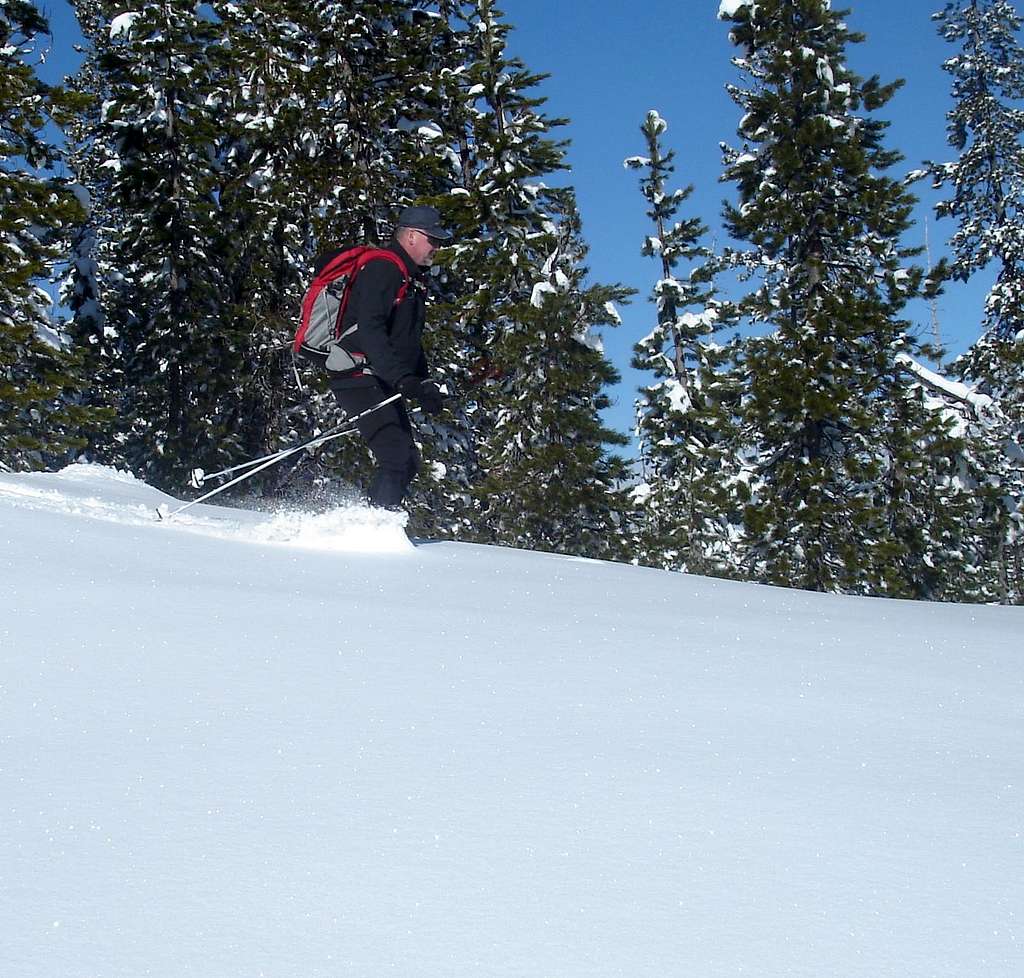 Skiing the foothills of the Central Oregon Cascades Near Mt Washington