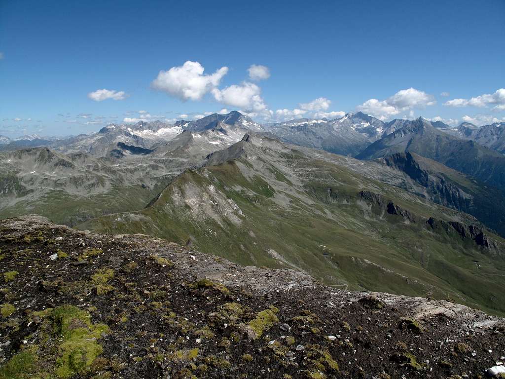 View to Ankogel and Hochalmspitze from the Geisselkopf trail upon ca. 2800 meters