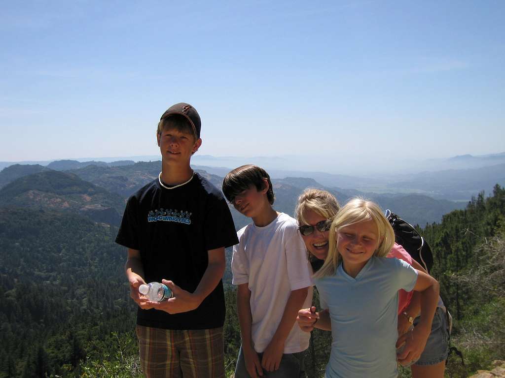 Mtn. St. Helena (2007), from R to L, my daughter, sis-in-law, son & nephew