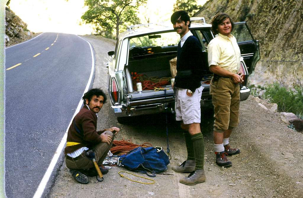 sorting gear by the side of the road-1969