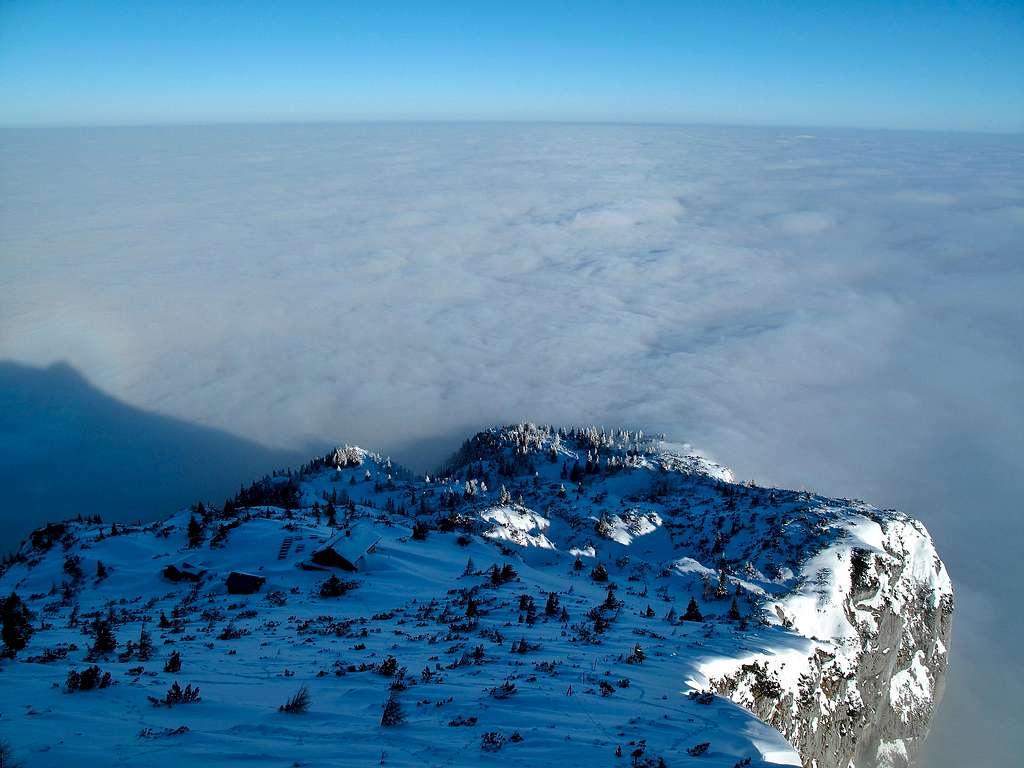 The Untersberg's north side vanishing into the clouds