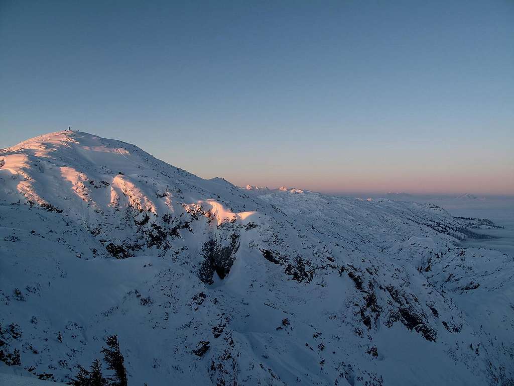 The first rays of sun hit the Salzburger Hochthron