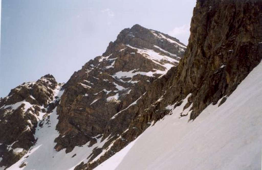 Peak C from a couloir at the...