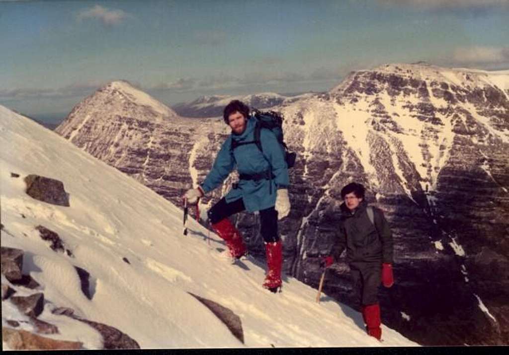 Ascending the ridge on Liathach