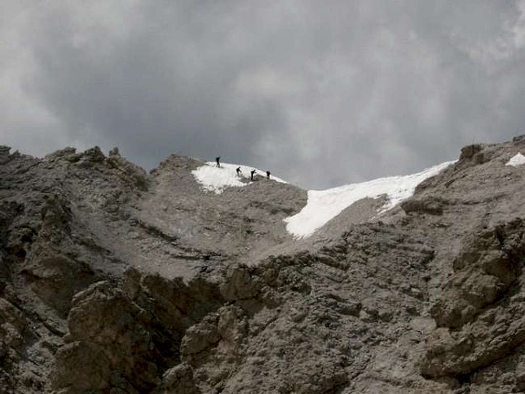 Alpinists on the Ridge of...