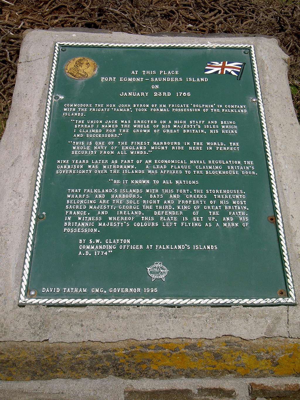 Port Egmont Commemorative Plaque