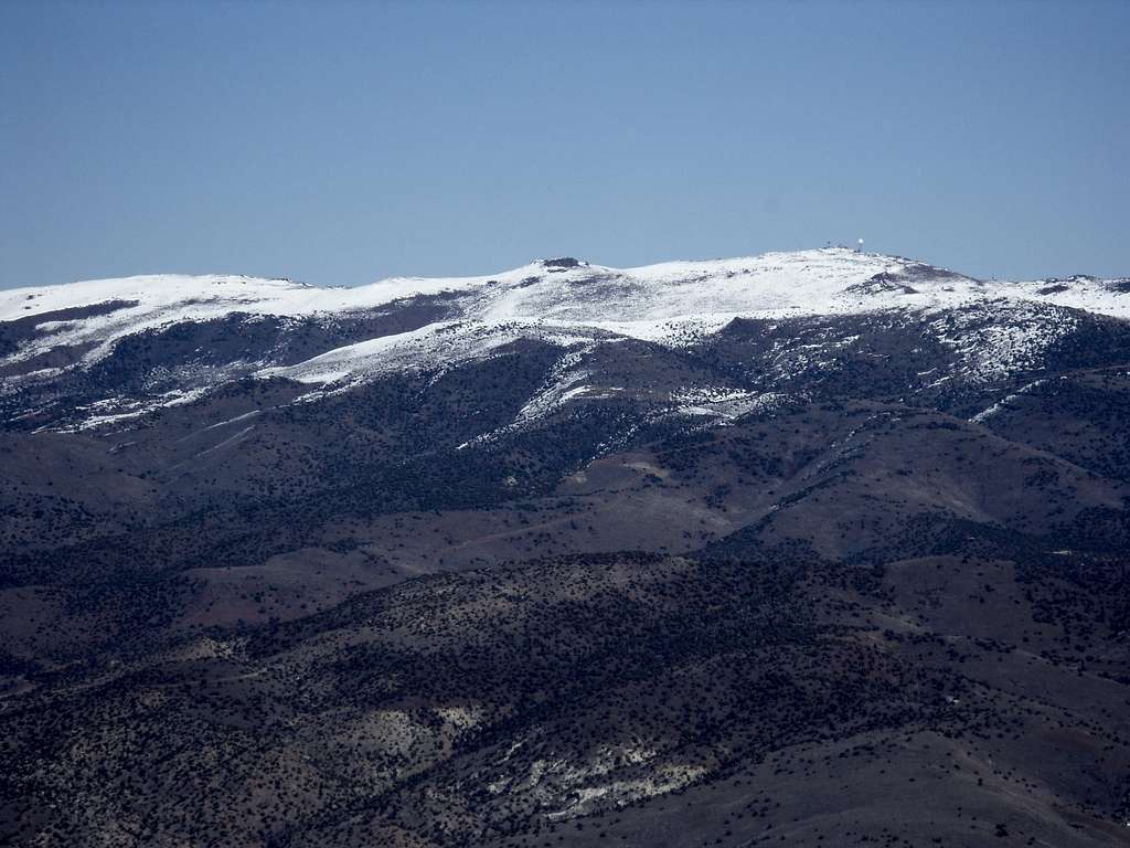 Zoom shot of Virginia Peak 8367' from Spanish Springs Peak 7401' - March 14, 2010