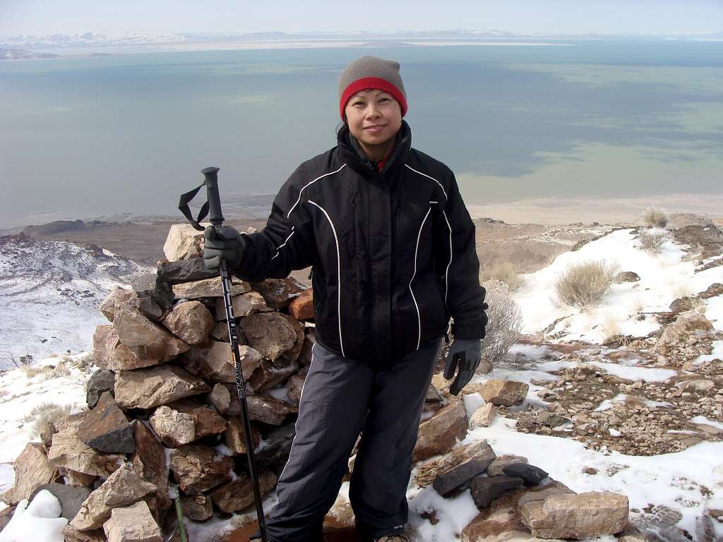 Phet at the Summit Cairn looking west