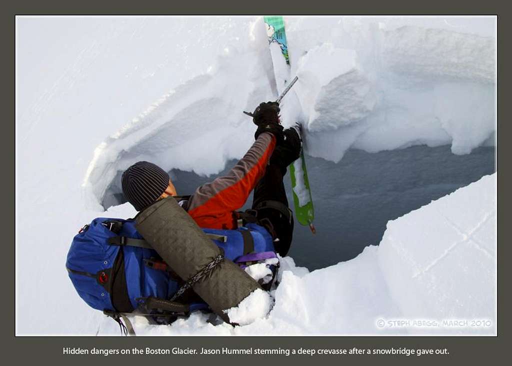 A close call with a deep crevasse