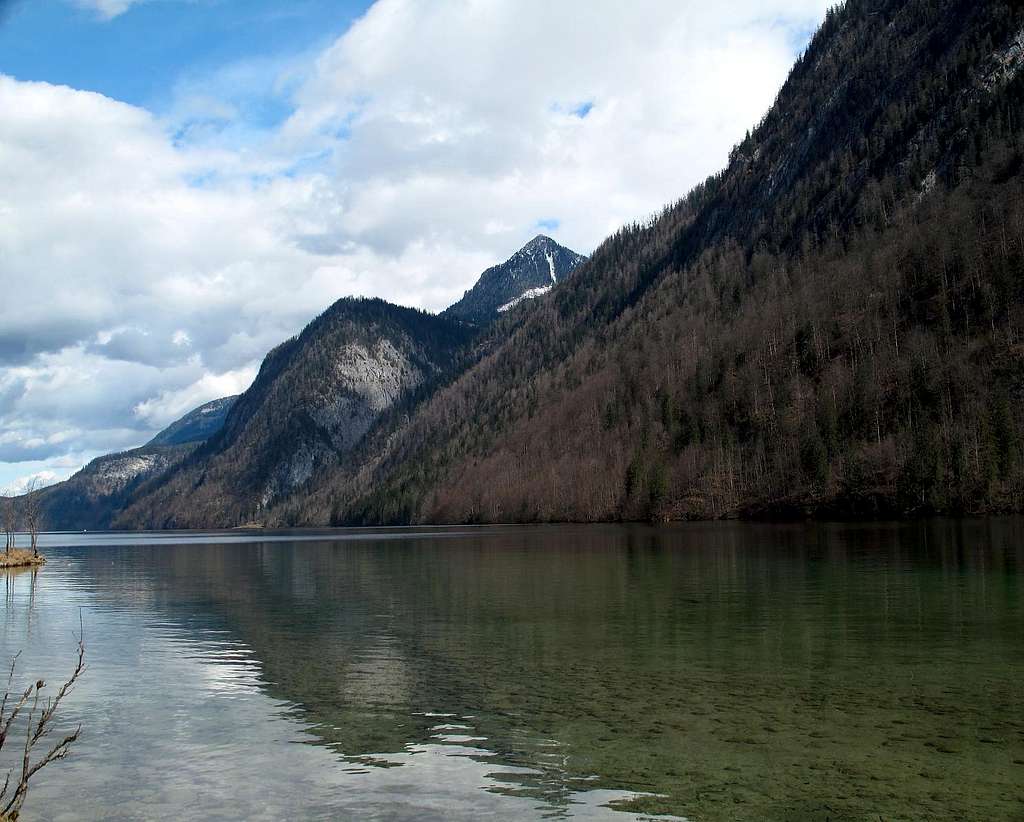 Looking at the Jenner (1874m) from St. Bartolomä on the shore of the Königssee