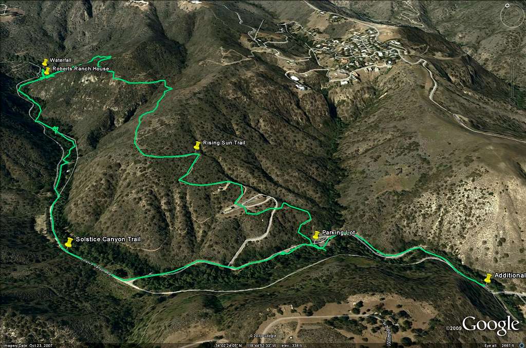 Solstice Canyon Loop - Google Earth