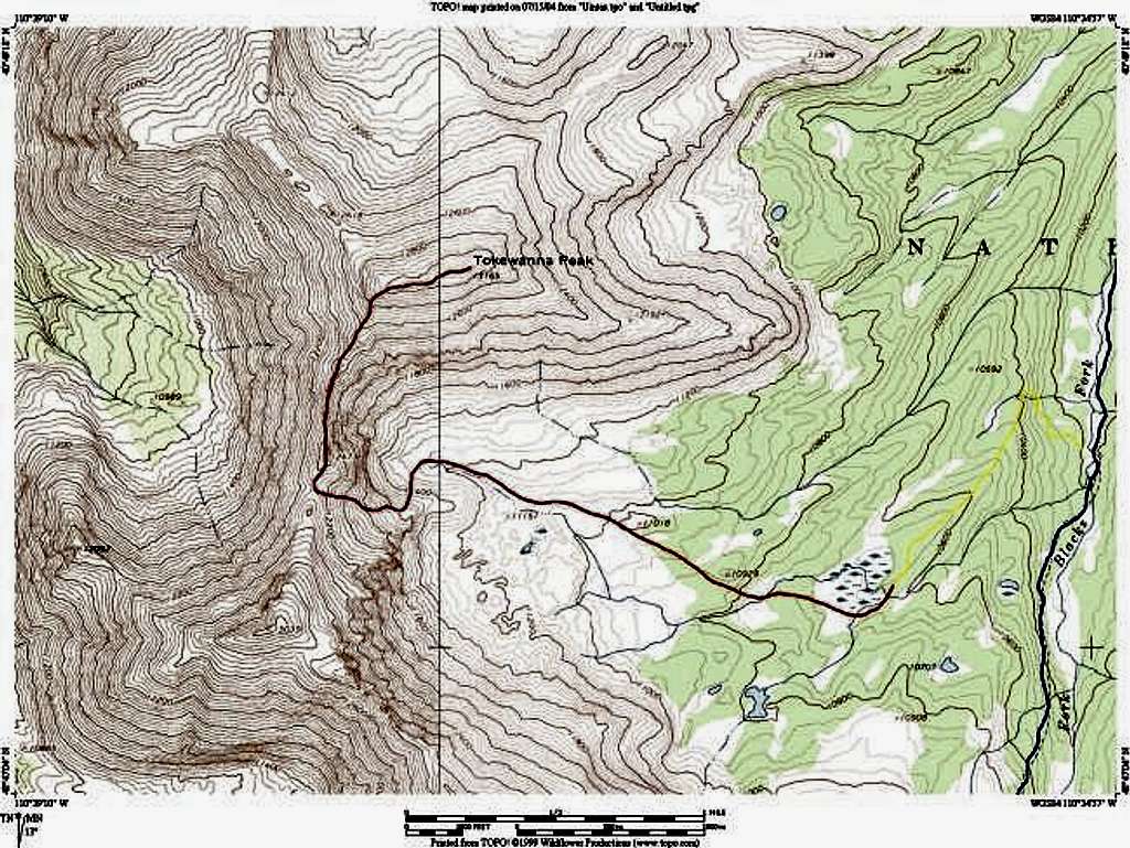 Route from camp to summit
