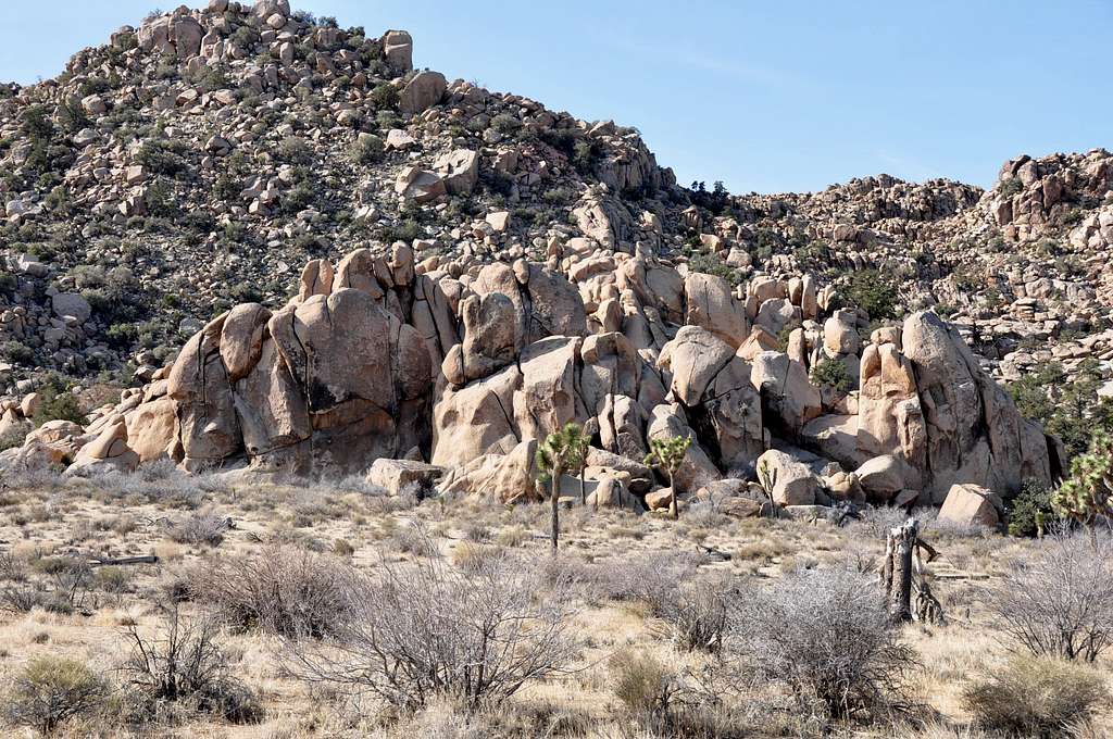 Distant view of Hound Rocks