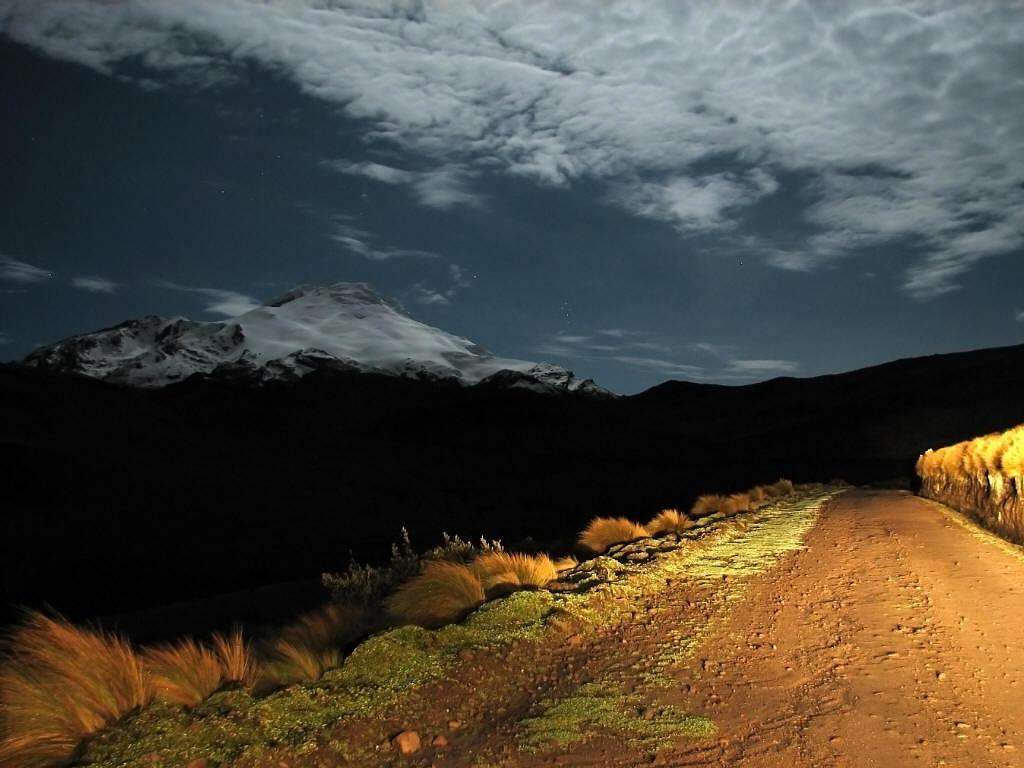 cayambe Mt on the road