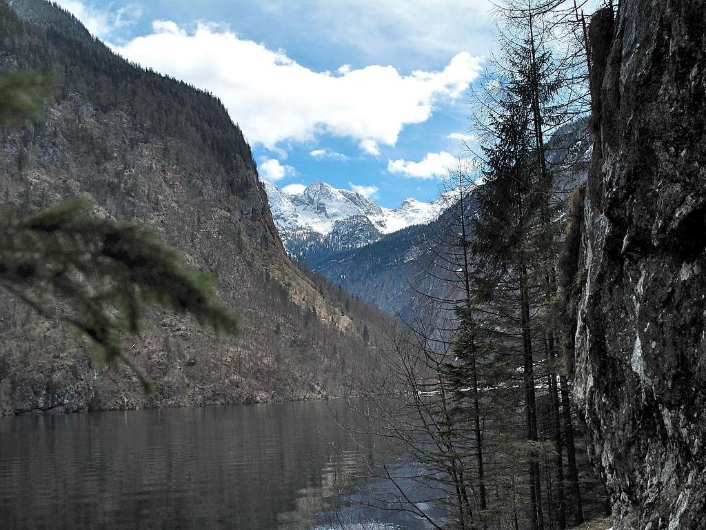The southern end of the Königssee and the Teufelshörner (