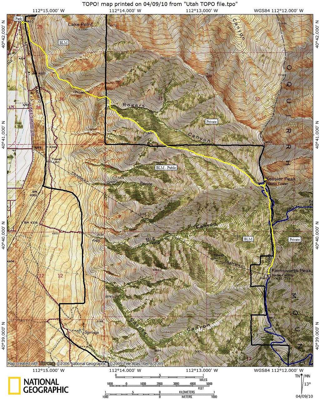 Farnsworth Peak Map