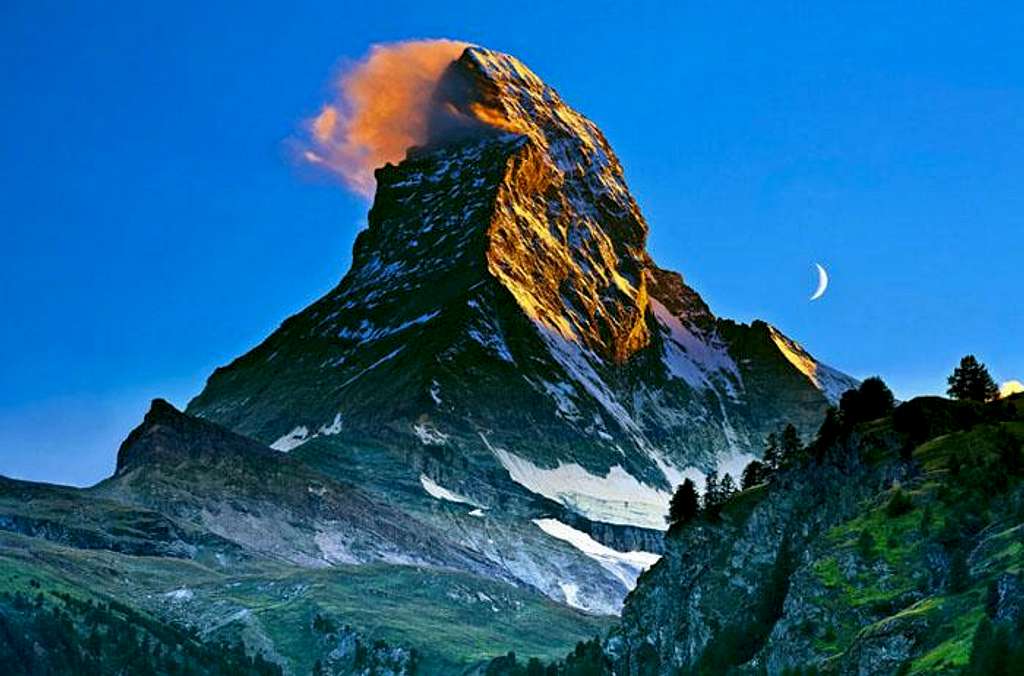 Matterhorn and the moon