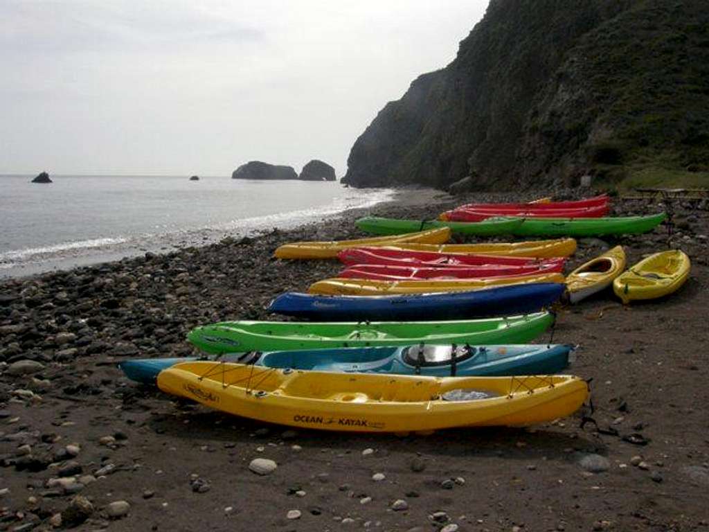 Kayaks at Scorpion Beach
