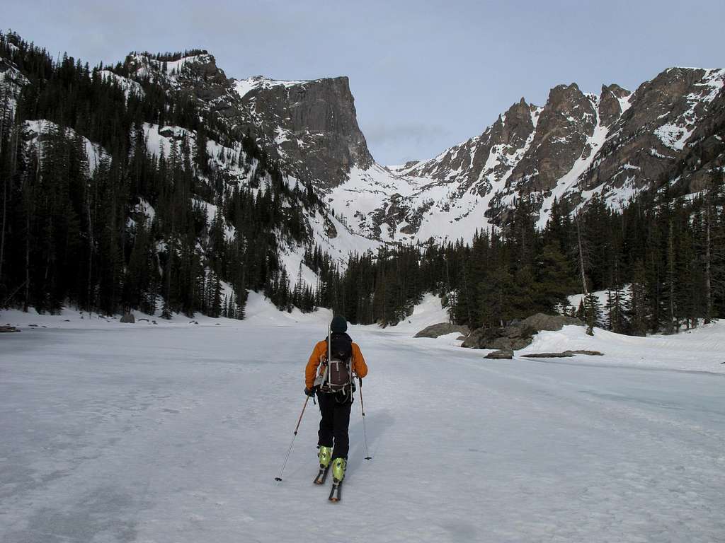 skinning across Dream Lake